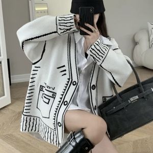 NWT Winter Graffiti Knitted V Neck Streetwear Cardigan S: Sm-med